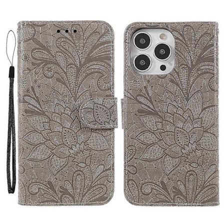 Kompatibel med iPhone 15 Pro Cover Blonde Blomster PU Læder Flip Wallet Telefon Cover - lingling}