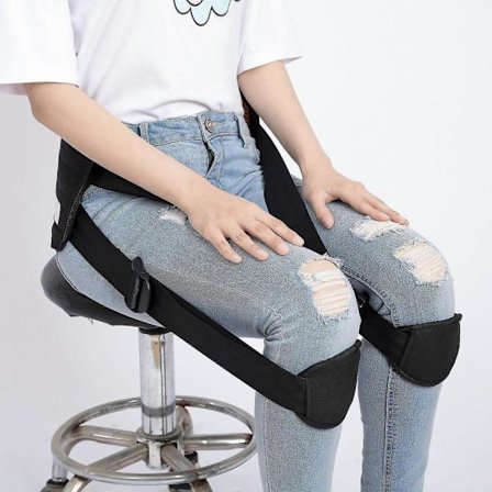 Korrekt rygstilling under siddende arbejde (anbefales ved rygsmerter, gør enhver stol ergonomisk, lændestøtte, justerbare stropper)