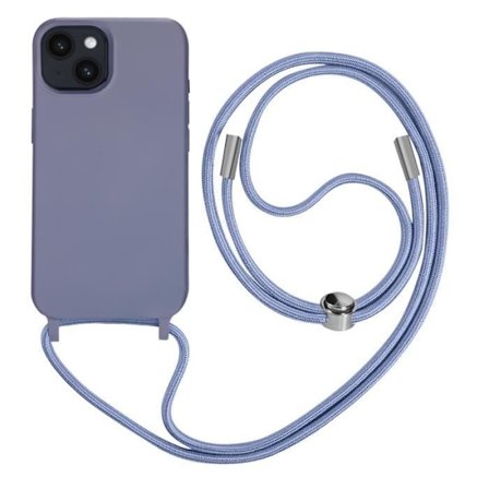 Coque - AVIZAR - iPhone 14 - Semi-rigide - Lanyard för halsen 80cm - Lila