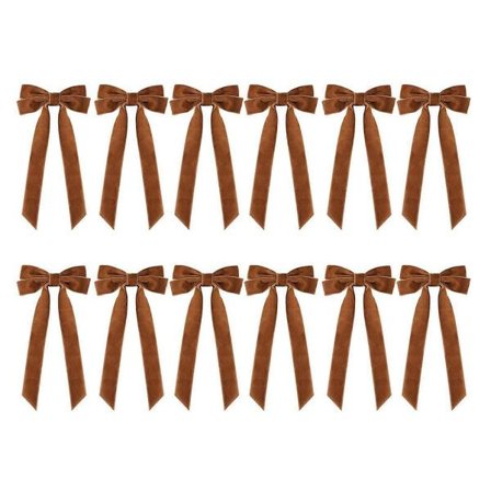 12 st Sammet Rosetter Återanvändbar Juldekoration Sammet Band Rosetter Vintage Enfärgad Sammet Rosetter för Julgran Krans DIY Hantverk Khaki