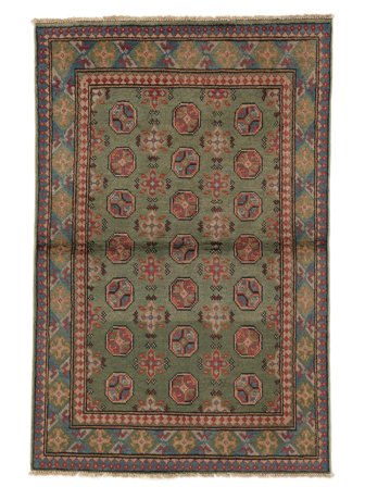 Noué À La Main Afghan Fine Tapis 98X149 De Laine Marron/Noir Petit