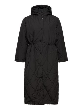 Slftora Padded Coat B Curve Fôret Kåpe Svart Seleted Femme Curve