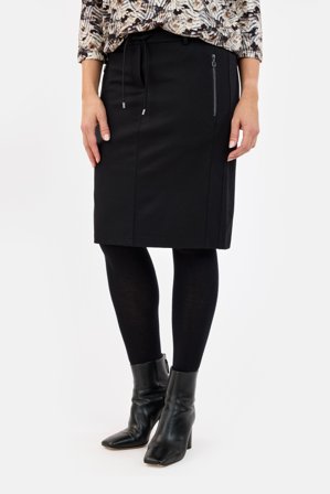 BRANDTEX - Nederdel - Sort - Lynlås Lomme