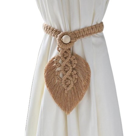 Håndvevd makrame gardinstropp Bohemsk gardin bindetau Ornament for kreativ bomullstau draperi Holdback Gardin De