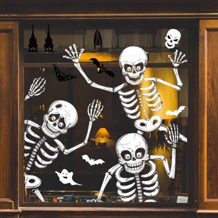 70 st Halloween fönsterdekaler Halloween fönsterklistermärken