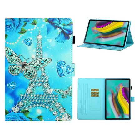 Samsung Galaxy Tab S5e viileä kuvio nahkainen flip case - Torni