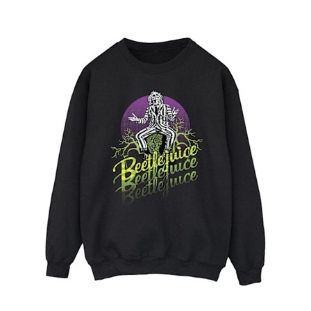 Beetlejuice Herr Lila Cirkel Sweatshirt M Svart