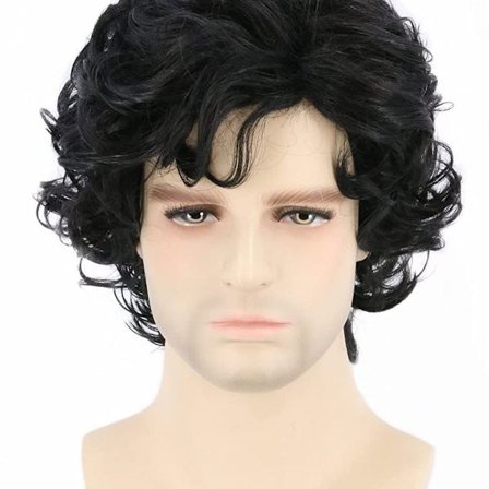 Svart kort hårparykk for menn