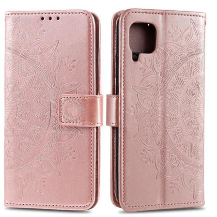 Samsung Galaxy A42 - Mandala Läder Fodral - Roséguld Roséguld