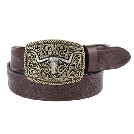 Herrar Western Cowboy Bälte Spänne Bälte KAFFE 120CM kaffe coffee coffee