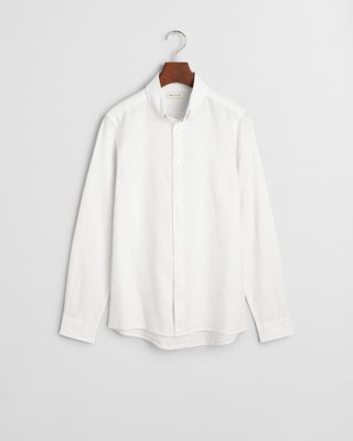 GANT - Skjorte i bomullslin til ungdom, unisex white