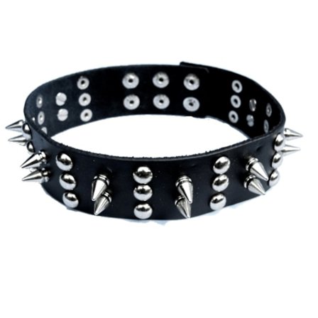 Nithalsband med spike och runda nitar