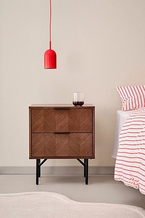 Jotex - Sängbord Järn - MDF Valnöt DUVBERG - Köp Sängbord hos Jotex