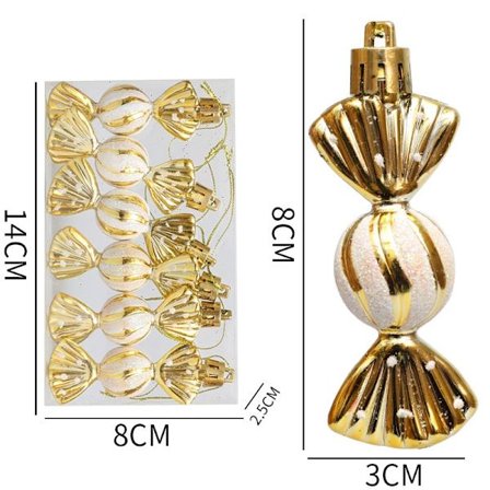 Juldekoration Godis Ornament - Mini Runda Godisar (6-Pack)