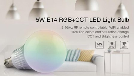 SYNERGY 21 LED Retrofit E14 5W RGB-WW Lampe mit Funk und WLAN *MiLight*
