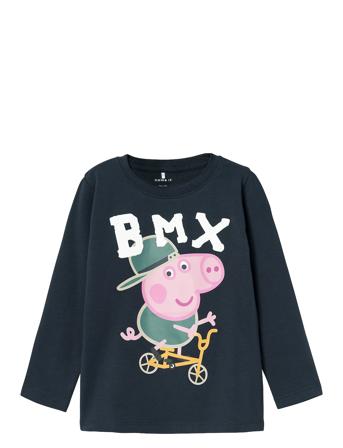 Nmmjonin Peppapig Ls Top Cplg Tops T-shirts Long-sleeved T-shirts Navy Name It