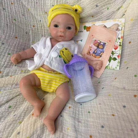 10" elävä silikoni Reborn Baby Doll - Avoin suu, vedenpitävä, realistinen vastasyntyneen tytön lelu