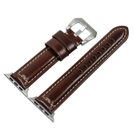 Apple Watch Series 4 40 mm klockarmband i läder - Mörkbrun Brun