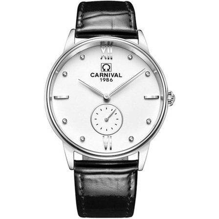 Luksuriøs Herreklokke Ultratynn Svart Lærreim Analog Kvarts Klokke Casual Armbåndsur