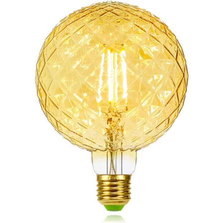 LED-lamput Vintage 4W Lämmin valkoinen 2500Kelvin Big Globe Crystal Led-lamppu 220/240V Edison-kierre E27-kanta Erikoisvalaisin G125 (Crystal)