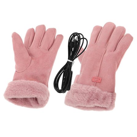 Genopladelige opvarmede handsker til kvinder 1 par pink elektriske håndvarmere