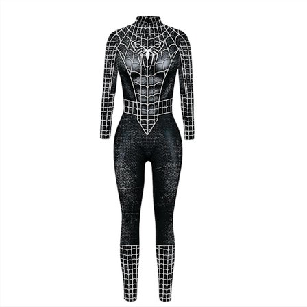 Sexy Body Svart Spindel Kvinna Spandex Halloween Cosplay Kvinner Superhelt Kostyme