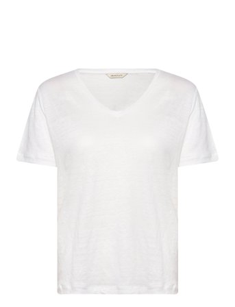 Reg Linen V-Neck Ss T-Shirt White GANT