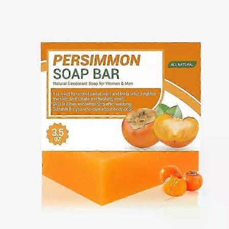 Persimmon Sæbebar mod Lugt hos Ældre, Naturlig Deodorant Sæbebar til Krop og Ansigt til Kontrol af Kropslugt, Fjernelse af Dårlig Kropslugt, 