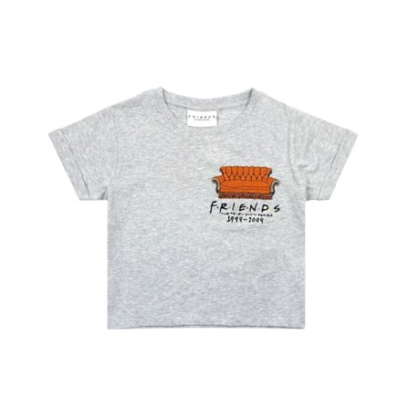 Friends Girls Central Perk Soffa Kortärmad T-shirt 7-8 År Grå Mar