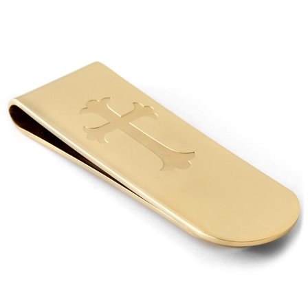 Pinza para billetes dorada con cruz para hombres - Pinzas para billetes