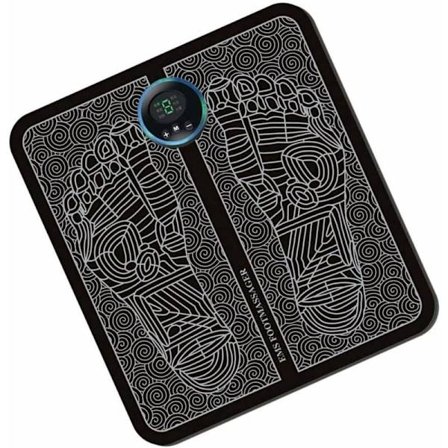 Elektrisk fodmassager, EMS fodpude, benformning, 6 EMS pulstilstande, 9 styrker, bioelektrisk massage, USB genopladelig foldbar måtte