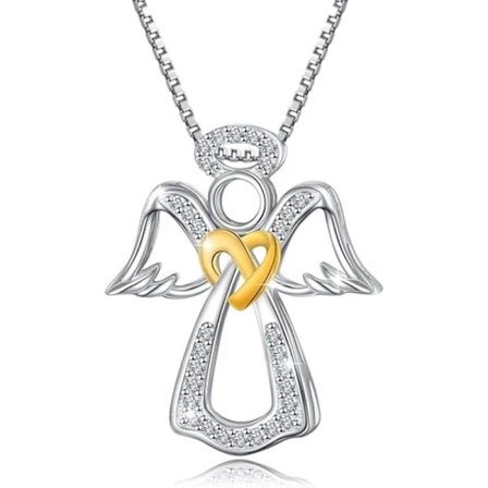 Skytsengel halskæde til kvinder, 925 sterling sølv, du er min engel med vinger, vedhæng, smykkegave til piger