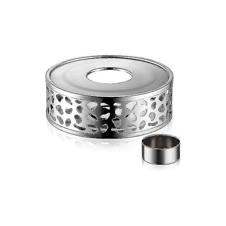 Varmer lavet af rustfrit stål med te-lys holder, tevarmer, kaffevartner, te-lys, tevarmer, stabil, rasler ikke, rechaud egnet til en