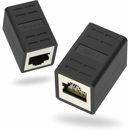 Skärmad RJ45-koppling förlängningskabel Ethernet Cat7/Cat6A/Cat6/Cat5E-kontakt hona till hona 2-pack