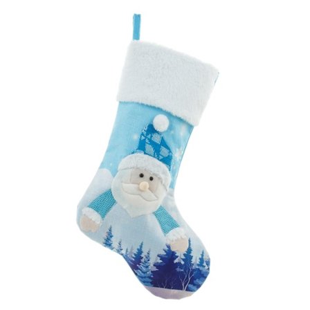 Stora julstrumpor Blå broderad godispåse Xmas Elementstrumpa Personlig julklapp till familjens land