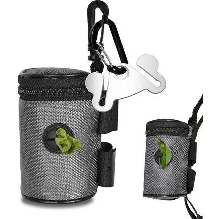 Hundelorteposeholder til kobling - Affaldsposeholder til kobling - Passer til alle hundekobler - Bærbart sæt med håndfri holder Metalbil null none