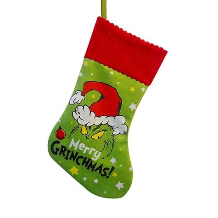 Julegrinch Stor strømpe Xmas Trædekoration Gaver Tasker Hængende pejsdekoration Light Green