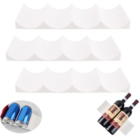 Stackbart Vinfack, 3-pack Plastflaskhållare med Halkskydd i Europeisk Stil, Dryckesorganisatör för Köksbänken