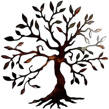 Veggdekorasjon objekt metall livets tre veggdekorasjon, veggkunstdekorasjon, 50*50 cm