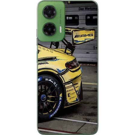 Yhteensopiva Puhelinkuori Motorola Moto G35 Mercedes AMG juliste urheiluauto kilpa-auto keltainen muotoilu ylellisyys saksalainen merkki moottoriurhei