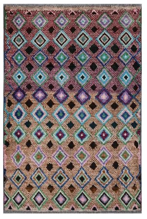 Moroccan Berber - Afghanistan 89X140 Black/Dark Grey Wool, Afghanistan