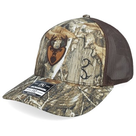 Hunter - Camo trucker Casquette - Deer Black Engraved Patch Realtree 112 Mossy Oak Trucker @ Hatstore