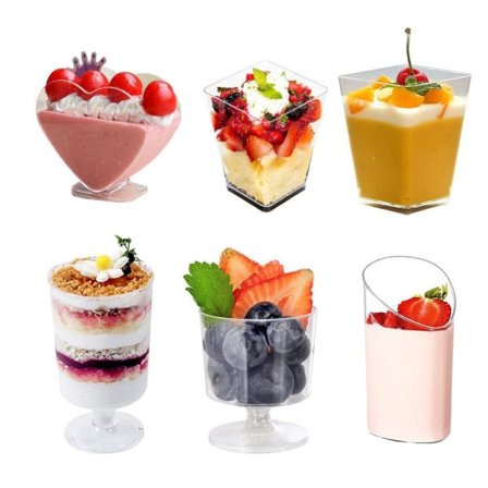 20 Mousse Dessertkoppar i Plast