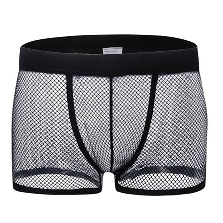 Herreunderbukser Sexede gennemsigtige net-boxer Mesh