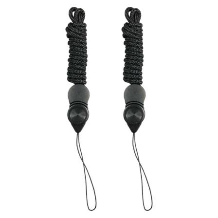 2-pack Telefonhållare/id-hållare Telefonrem - Svart Svart