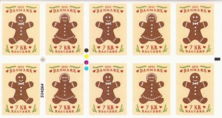 Danmark 2015 - AFA 1835-1836 - Stribe - Postfrisk