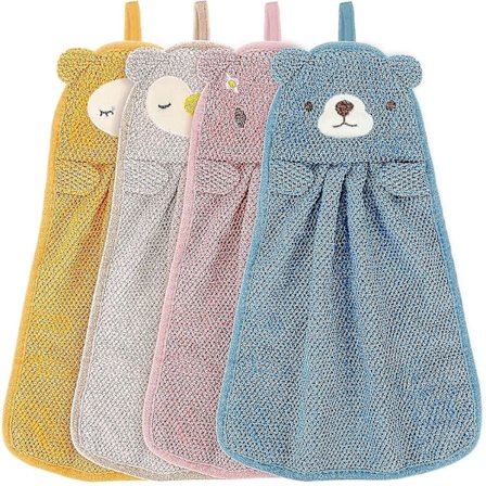 4 kpl Lasten Käsipyyhkeet Söpö Eläin Pesulappu Mikrokuitu Imeytyvät Pyyhkeet