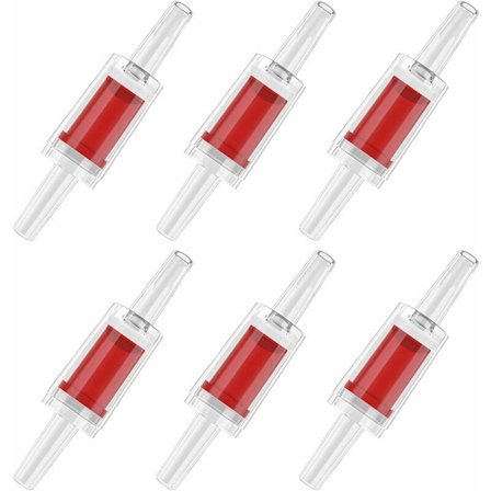 6 st Aquarium Backventiler för Luftpump Envägs Backventiler Pump Skydd för 0,5 cm Luftledningsslang för Beluftningsinställning