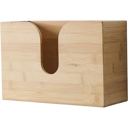 Papirhåndkledispenser i bambus, multifunksjonell veggmontert papirhåndkleholder, dispenser for brettede håndklær, serviettboks