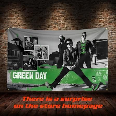 3 x 5 FT G-Green Days Flag Banner Musikplakat Eventyr Tapet Baggrund Havefest Banner Værelse Garage Stue Dekoration ZZZ1211 120 x 180cm